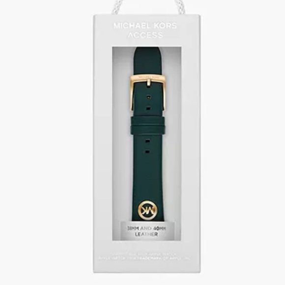 Michael Kors Jewelry - Michael Kors Green Leather Band for Apple Watch - NIB